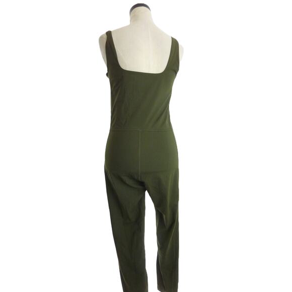 Everlane The Perform Square-neck Unitard Bodysuit Jumpsuit Green L - Picture 3 of 5